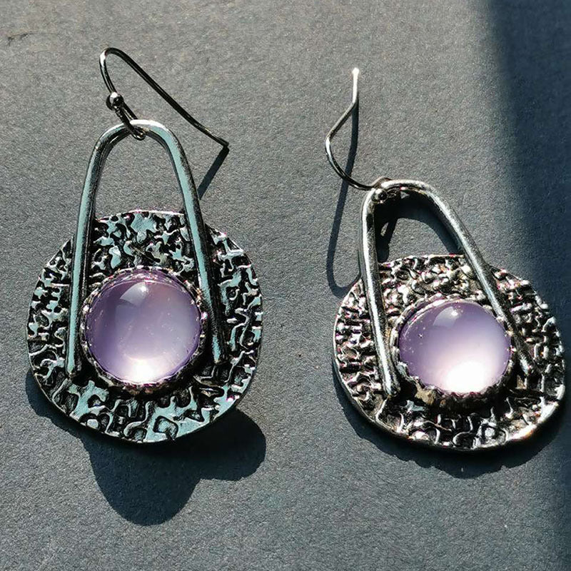 Textured Gem Accent Boho Earrings