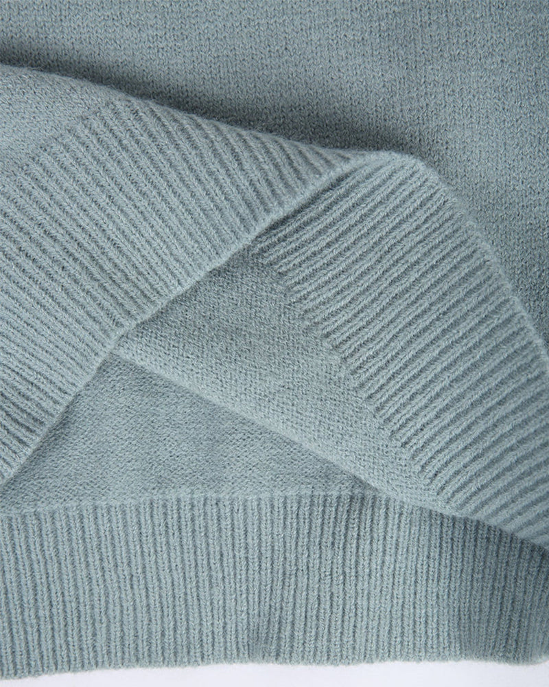 Women’s Knit Sweater - Fair Isle Pattern - Round Neck - Fitted Ribbed Cuffs and Hem