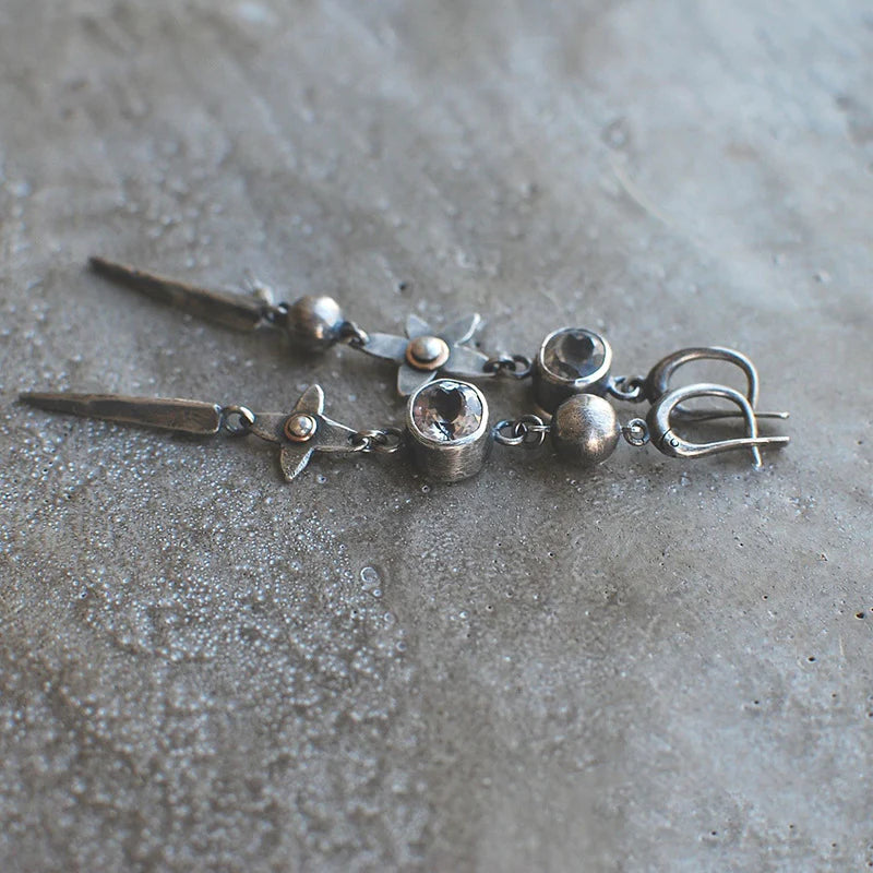 Rhinestone Star Pendant Earrings