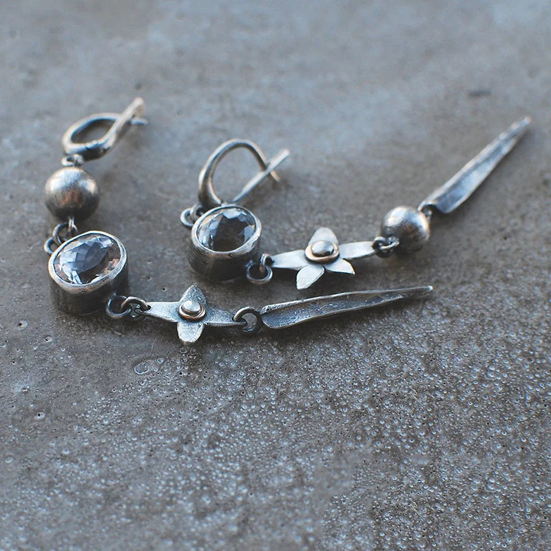 Rhinestone Star Pendant Earrings