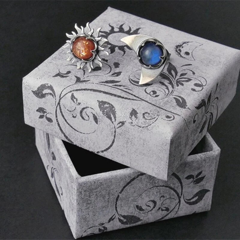 Radiant Stud Sun and Moon Earrings