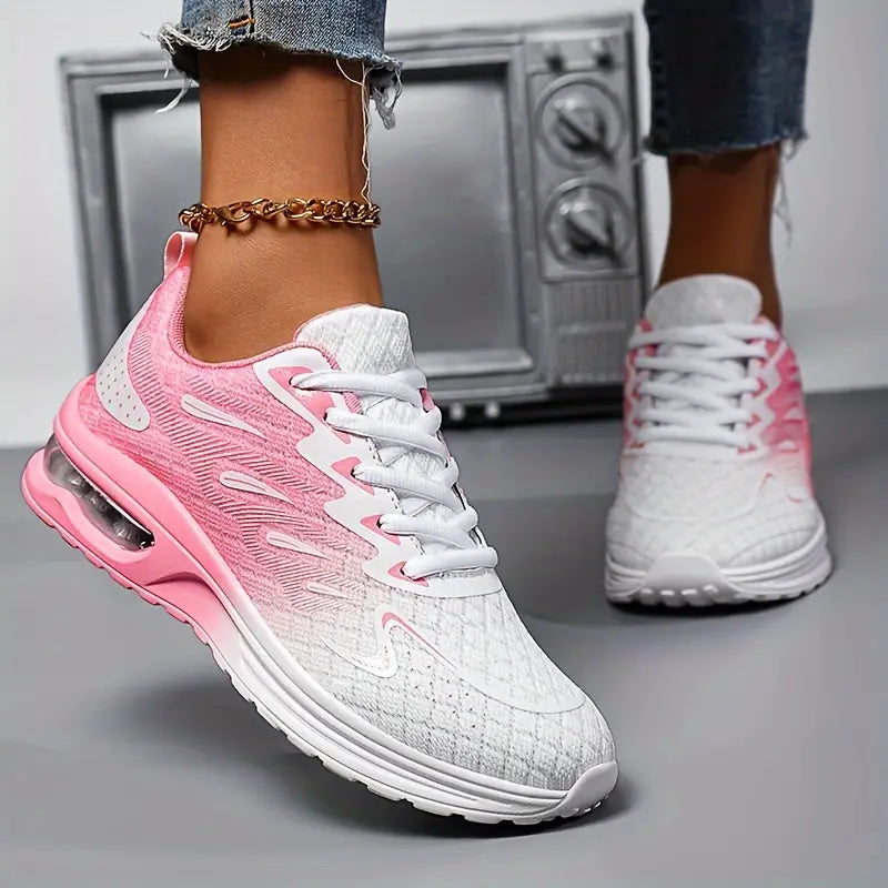 Women's Athletic Sneakers - Breathable Mesh - Cushioned Sole - Lace-Up Comfortable Fit