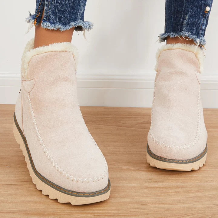 Women's fur cotton-lined boots