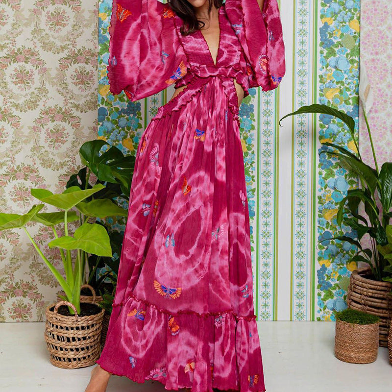 Elegant Floral Print Dress for Women - Lightweight & Stylish