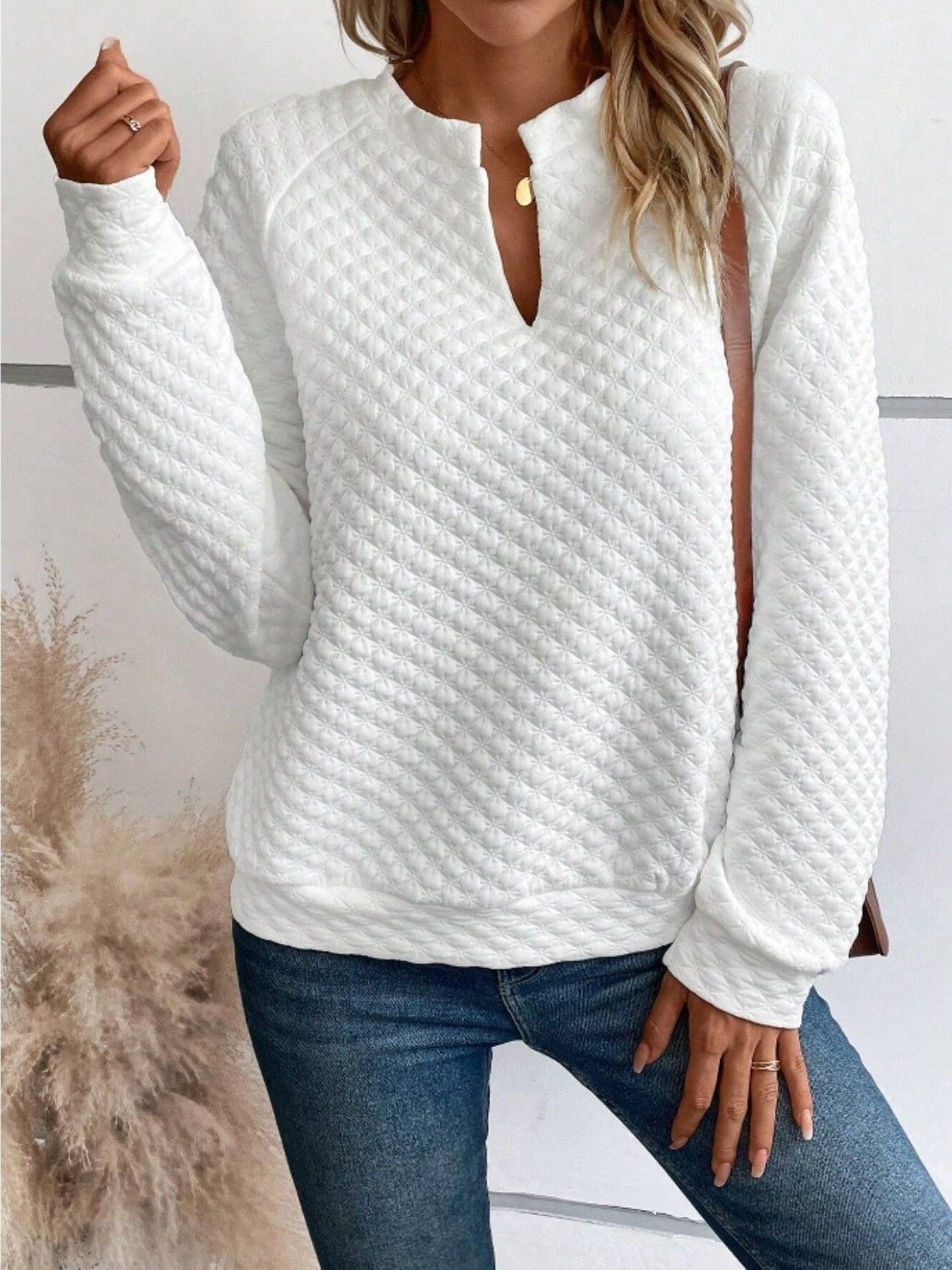 Tamara - notched long sleeve sweatshirt