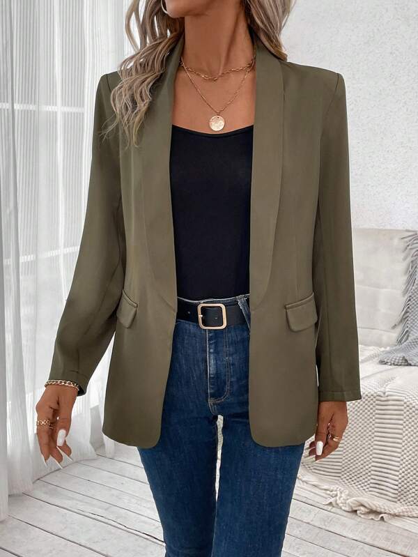 Women's solid color retro lapel small suit jacket