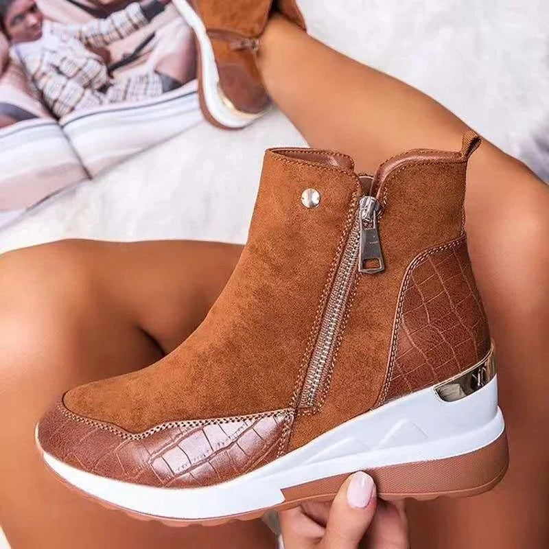 Women's fashionable wedge ankle boots