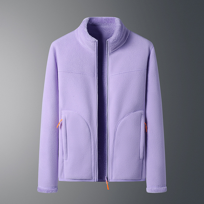 Velvet double-sided polar fleece cardigan jacket for women
