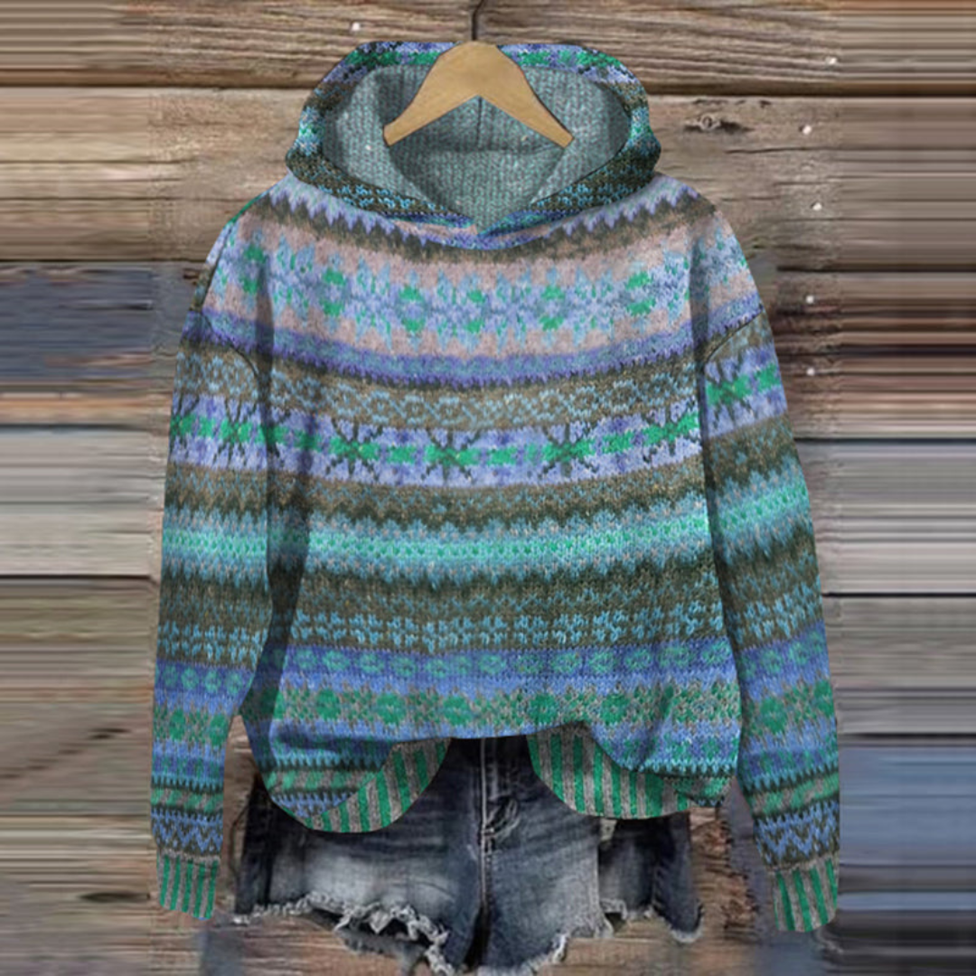 Women's hooded printed sweatshirt