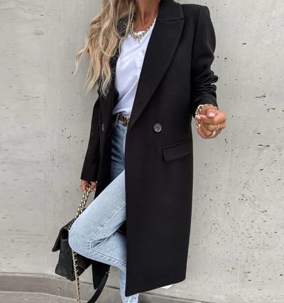 Marina - single-breasted long trench coat