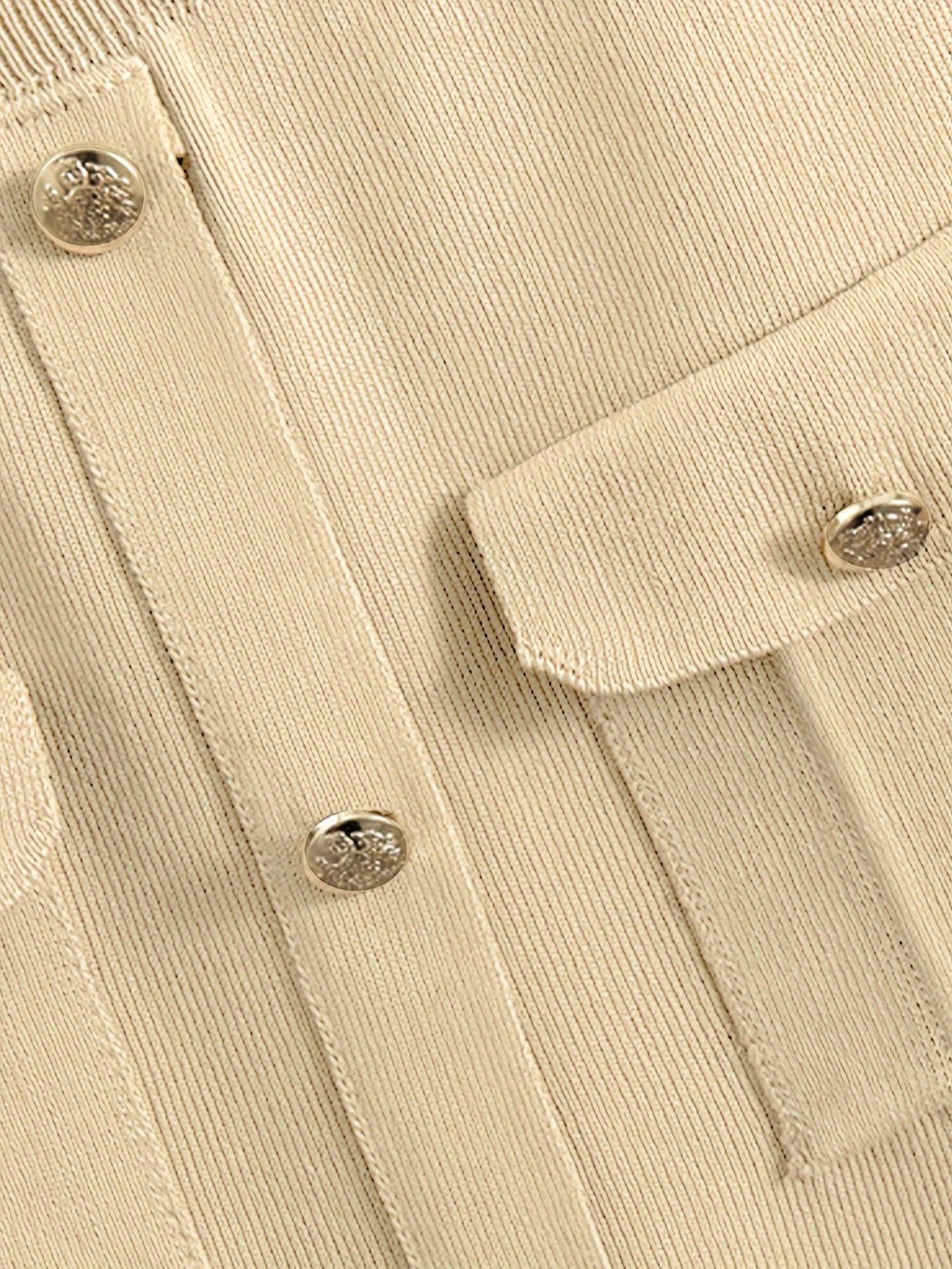 Two-piece collared button-up sweater and skirt set for women