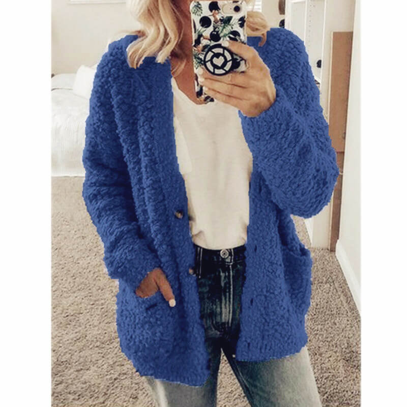 Women's cozy textured button-up cardigan