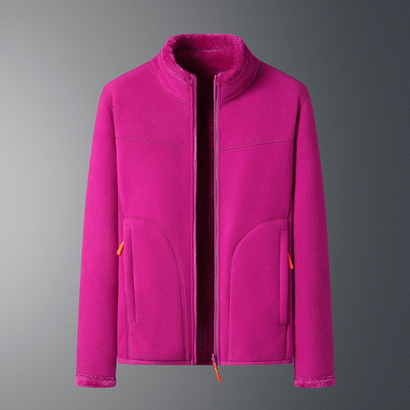 Velvet double-sided polar fleece cardigan jacket for women