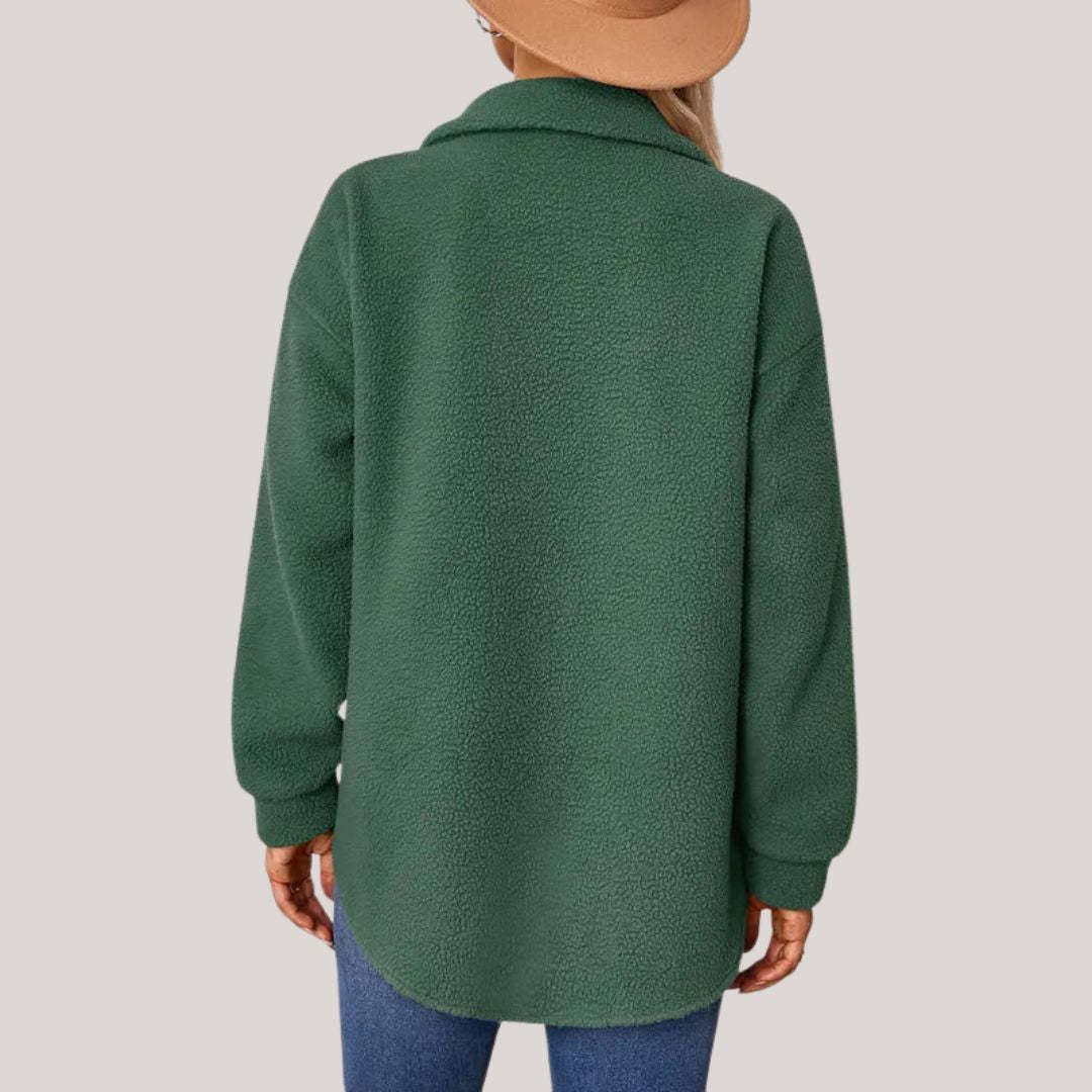 Women's autumn winter fashion lapel plush jacket