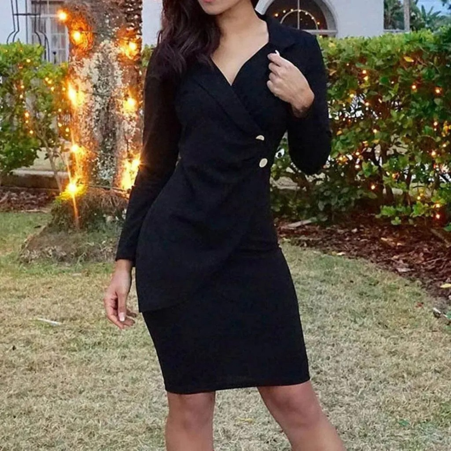 Tailored Fit Long Sleeve Bodycon Dress