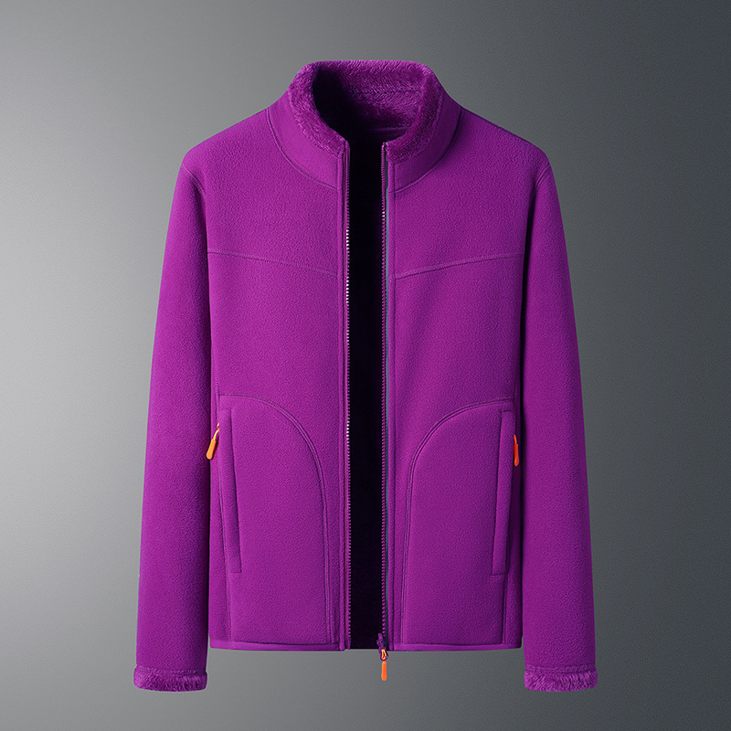 Velvet double-sided polar fleece cardigan jacket for women