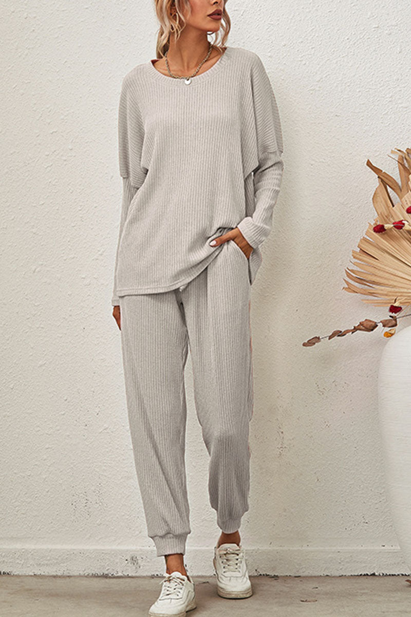 Reign - casual round neck long sleeve two-piece set