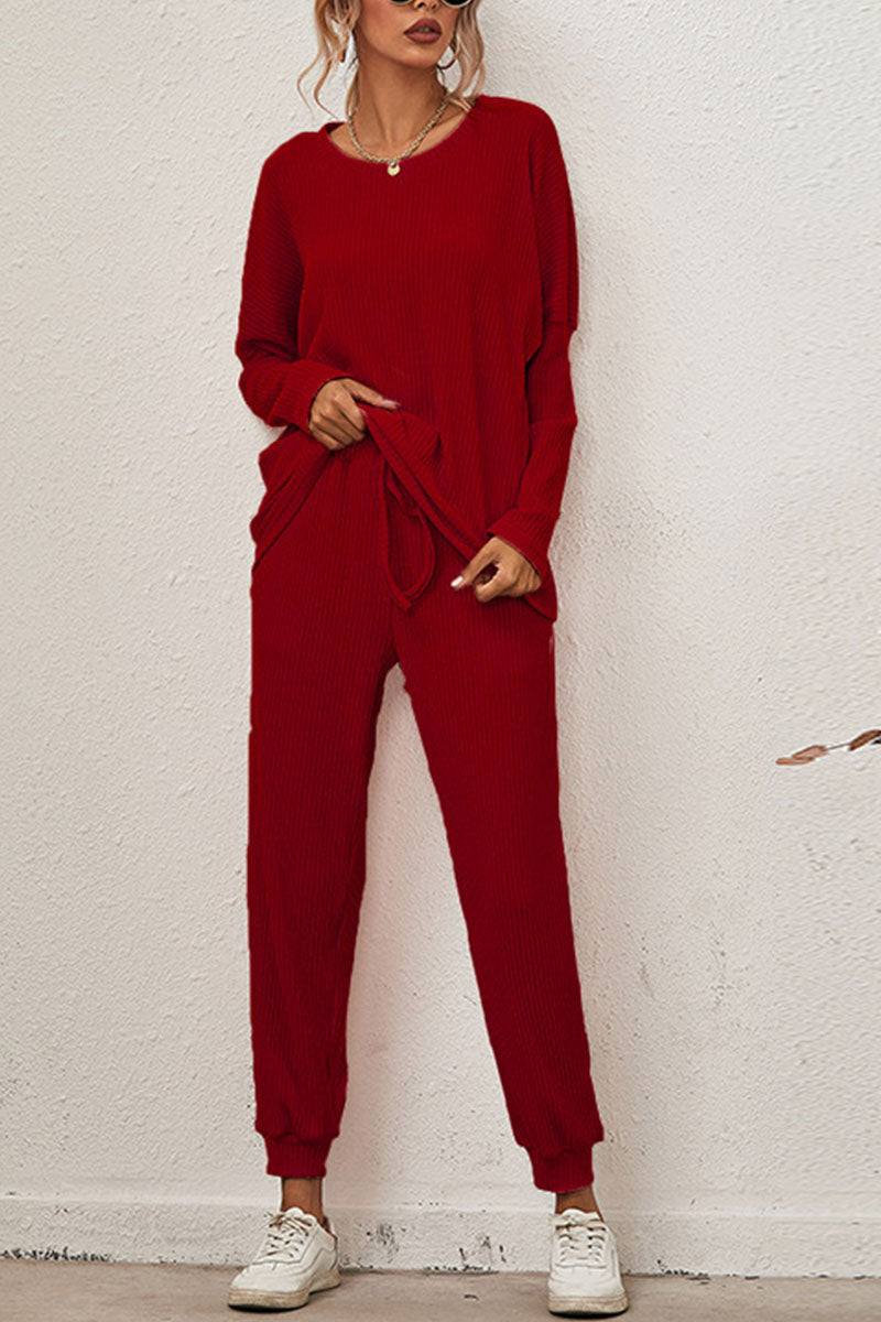 Reign - casual round neck long sleeve two-piece set
