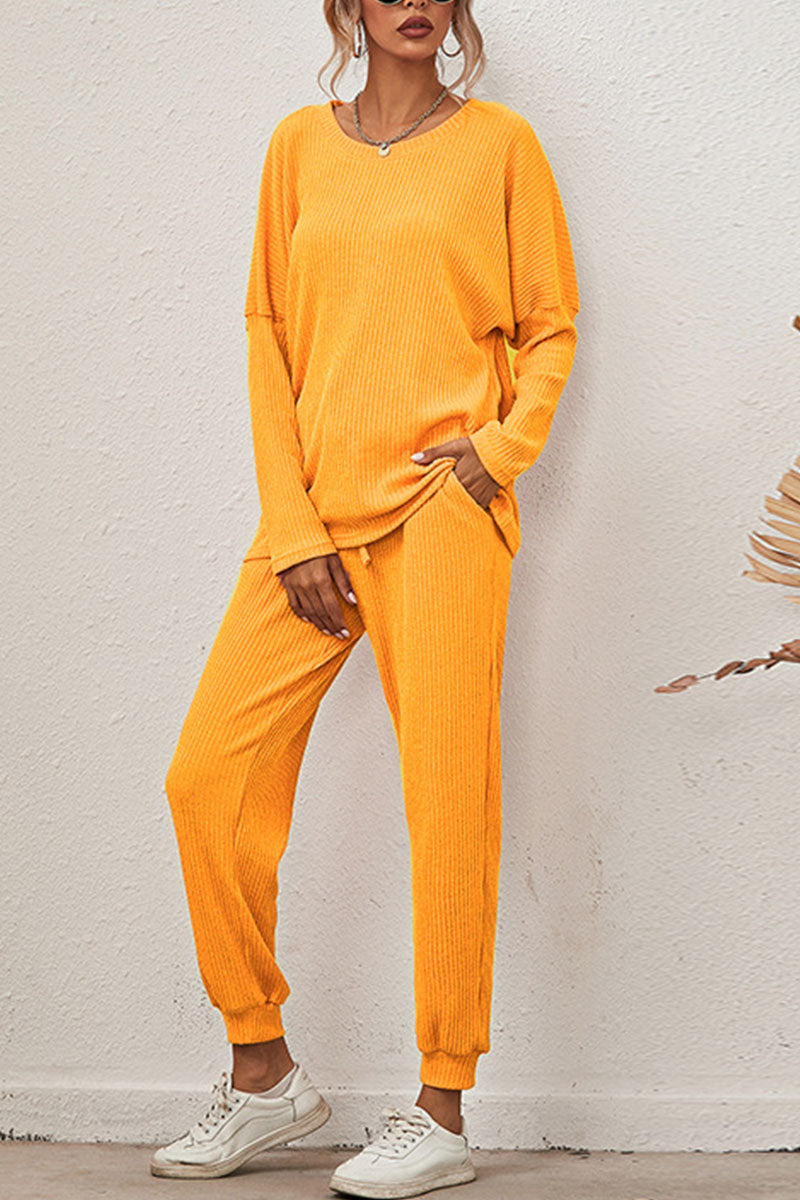 Reign - casual round neck long sleeve two-piece set