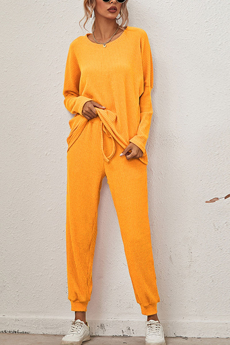 Reign - casual round neck long sleeve two-piece set