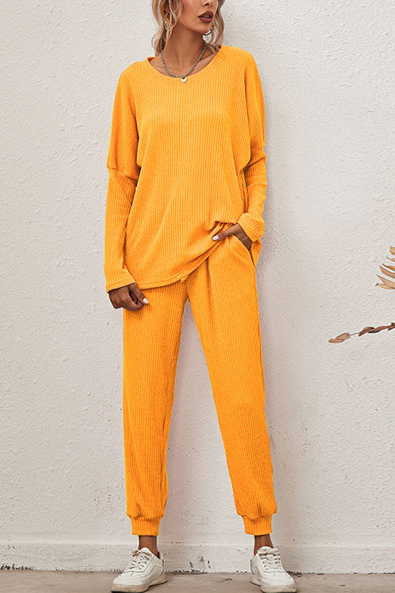 Reign - casual round neck long sleeve two-piece set
