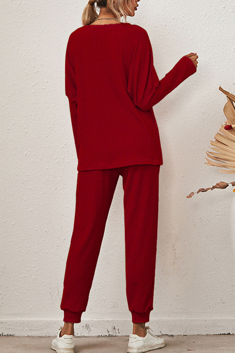 Reign - casual round neck long sleeve two-piece set