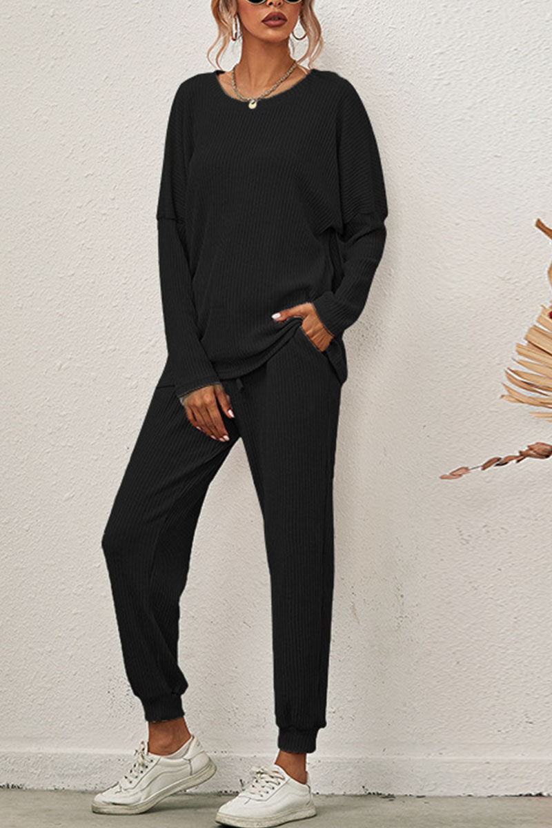Reign - casual round neck long sleeve two-piece set