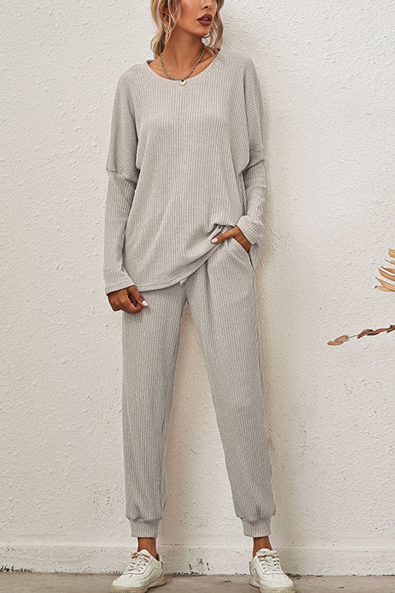 Reign - casual round neck long sleeve two-piece set