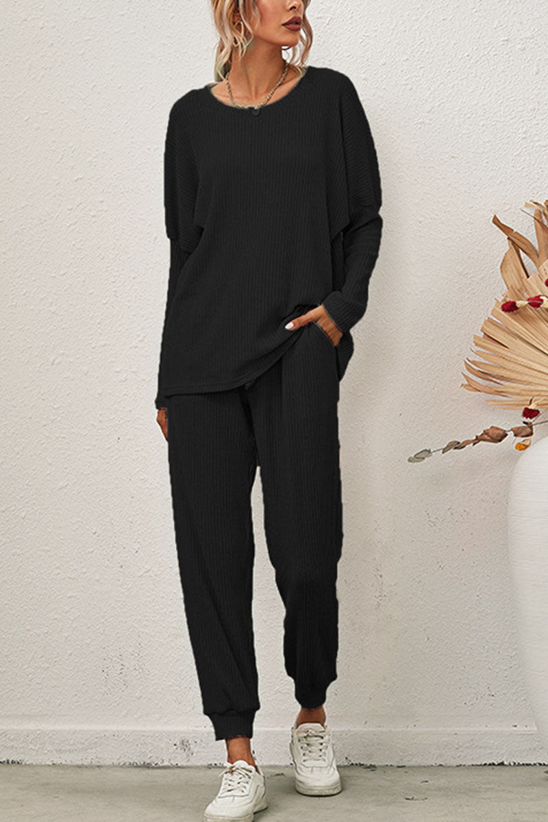 Reign - casual round neck long sleeve two-piece set