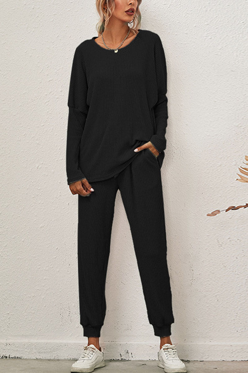 Reign - casual round neck long sleeve two-piece set