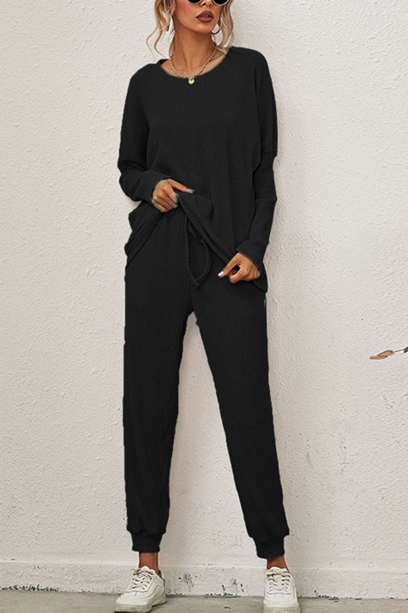 Reign - casual round neck long sleeve two-piece set