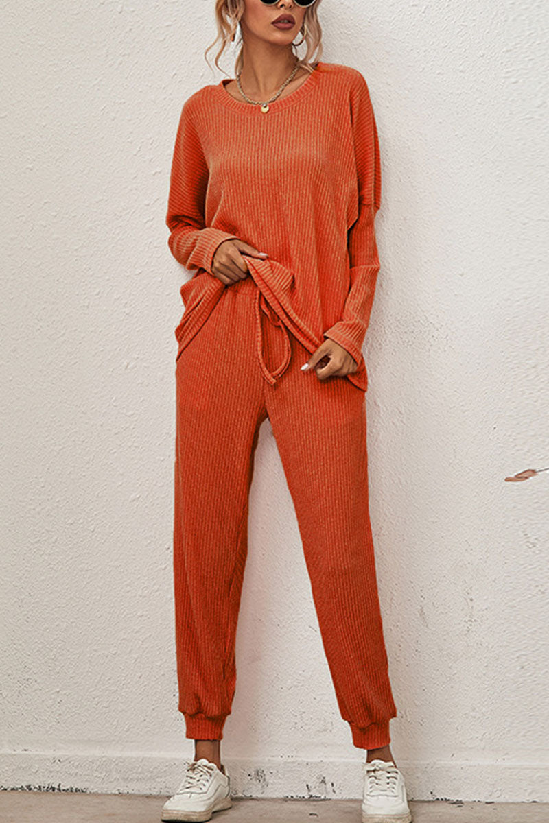 Reign - casual round neck long sleeve two-piece set
