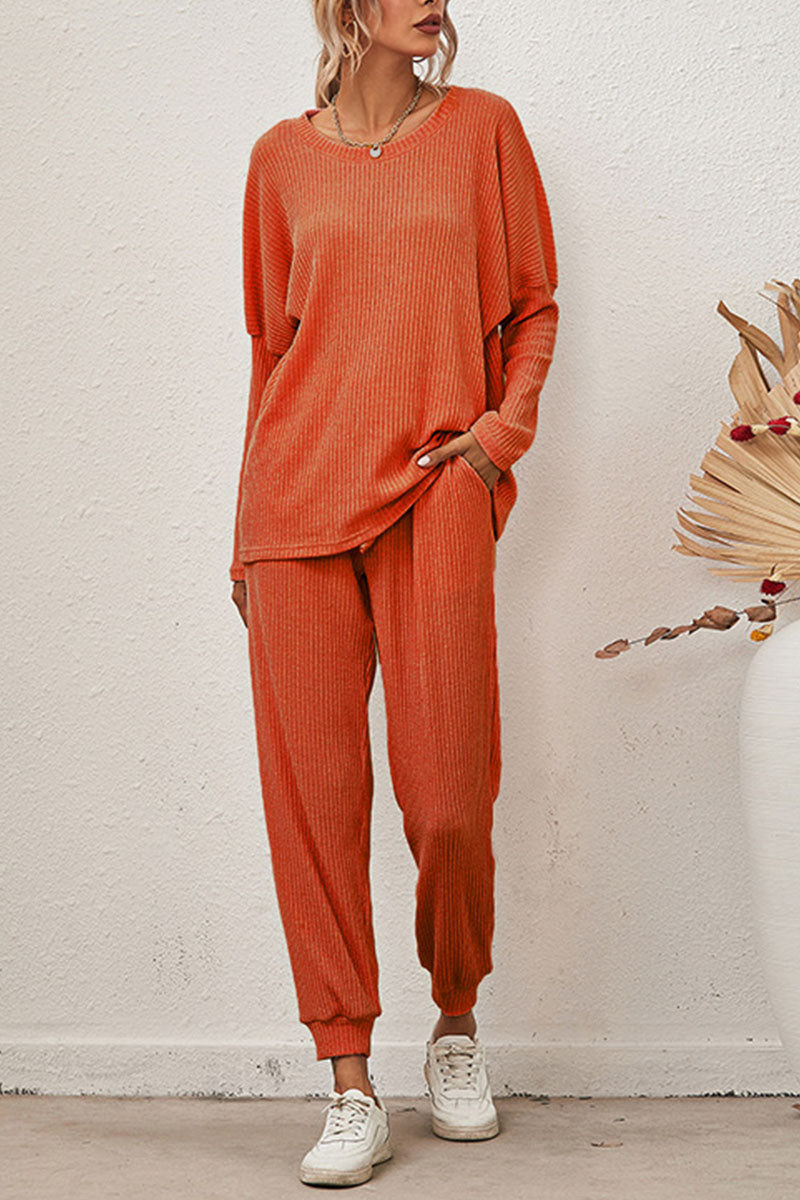 Reign - casual round neck long sleeve two-piece set