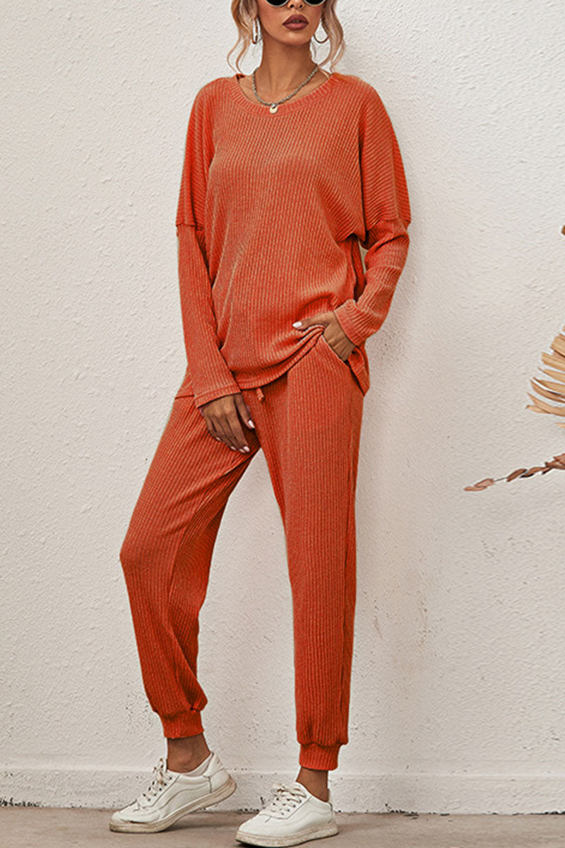 Reign - casual round neck long sleeve two-piece set