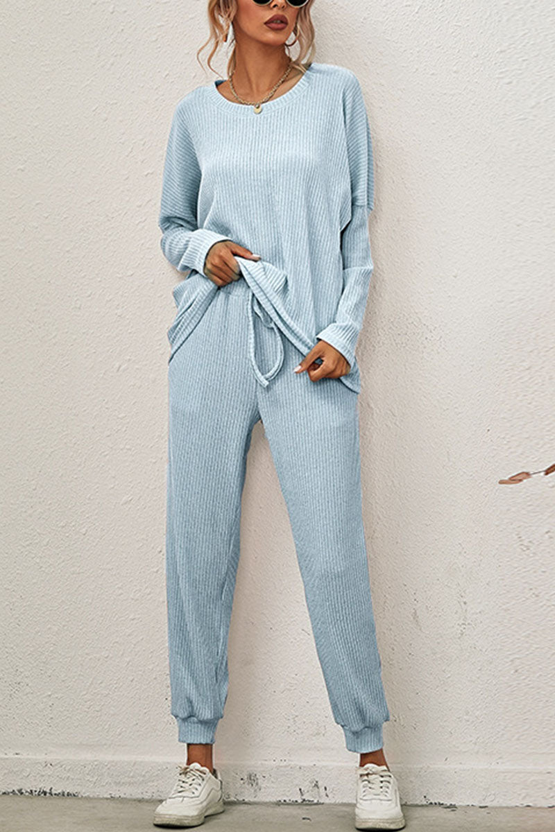 Reign - casual round neck long sleeve two-piece set