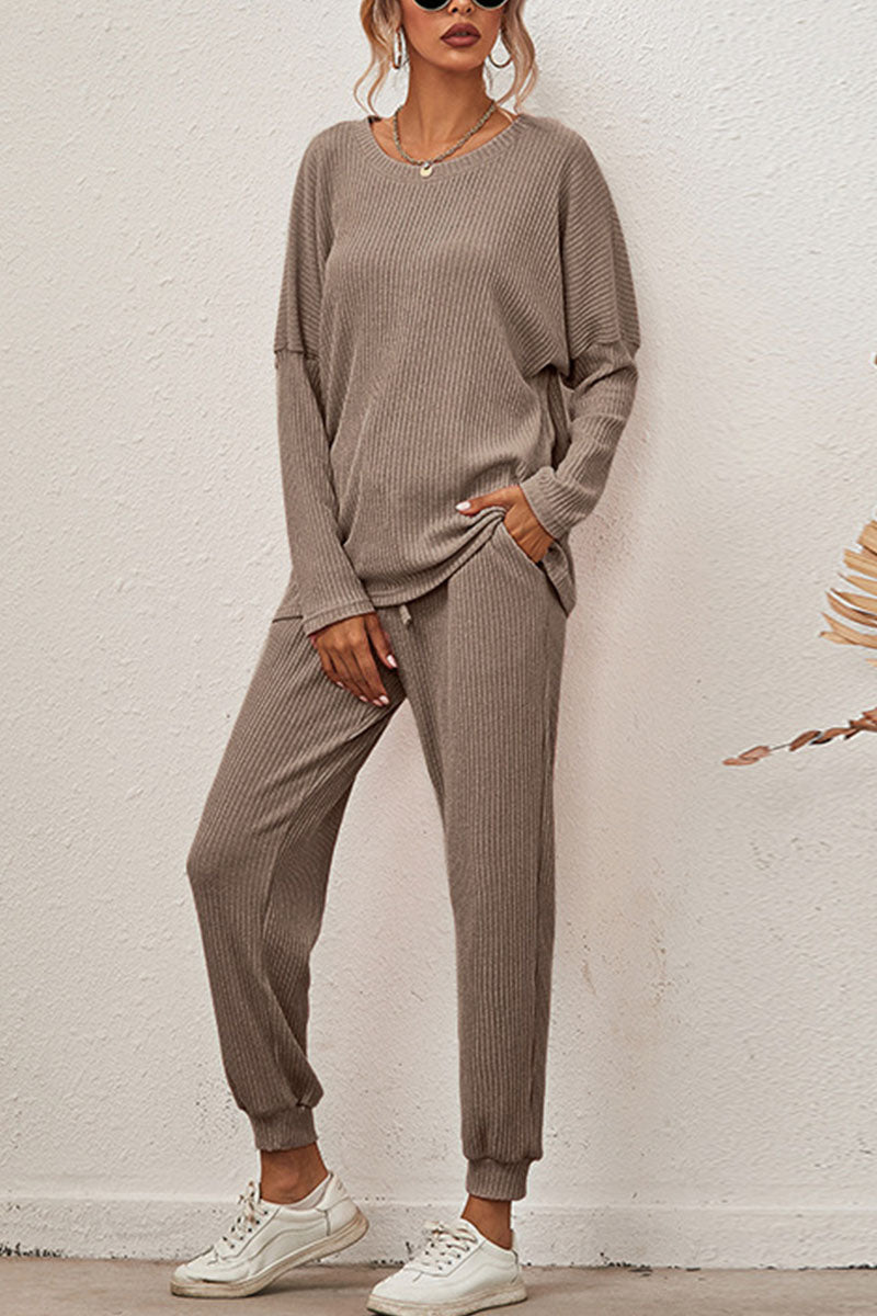 Reign - casual round neck long sleeve two-piece set