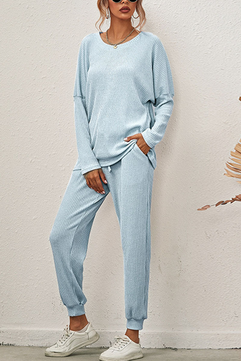 Reign - casual round neck long sleeve two-piece set