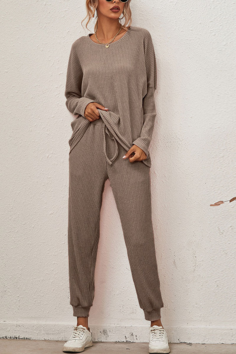 Reign - casual round neck long sleeve two-piece set