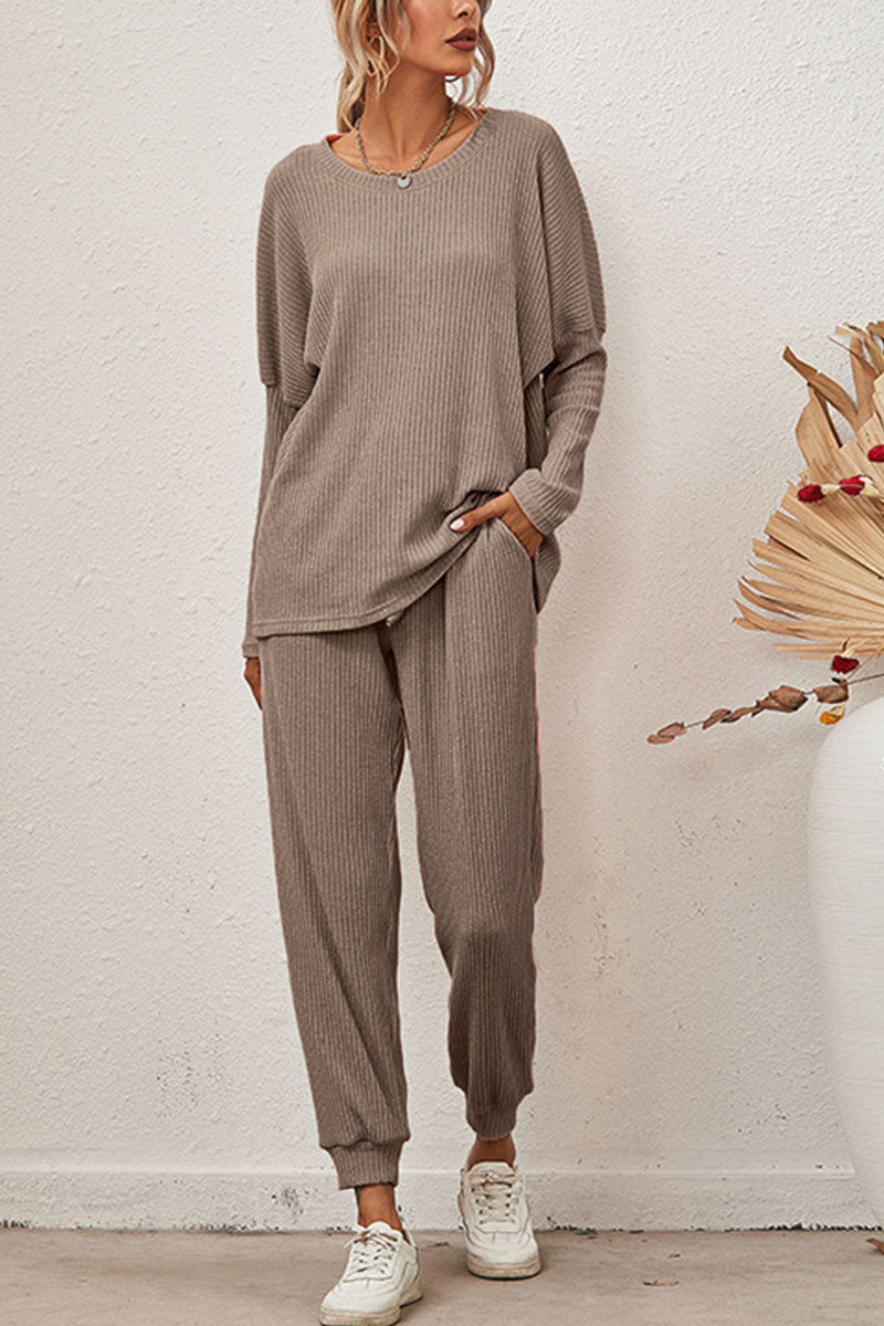 Reign - casual round neck long sleeve two-piece set
