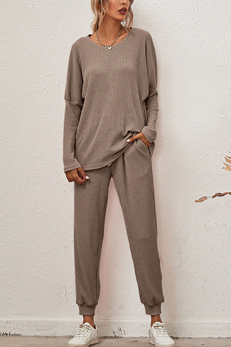 Reign - casual round neck long sleeve two-piece set