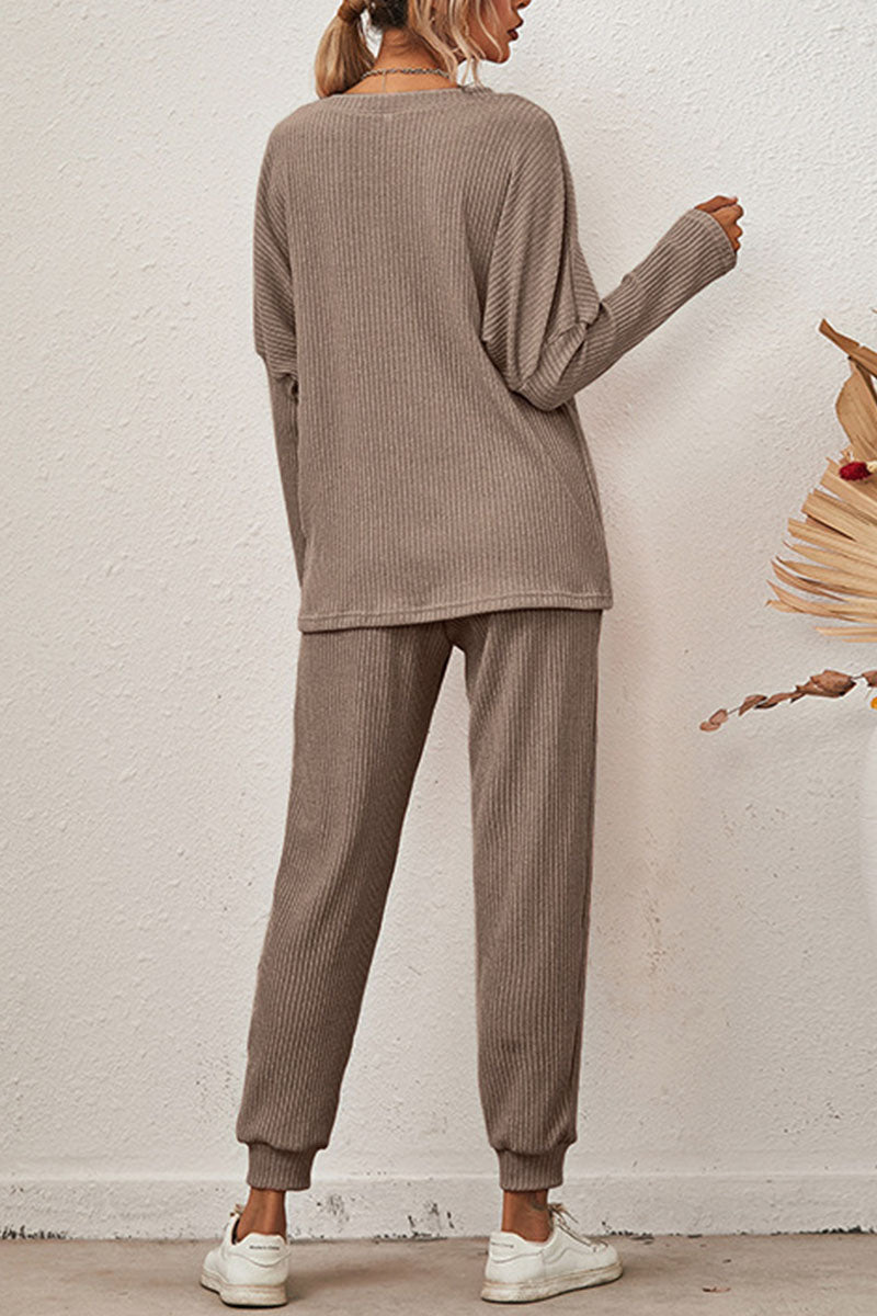 Reign - casual round neck long sleeve two-piece set