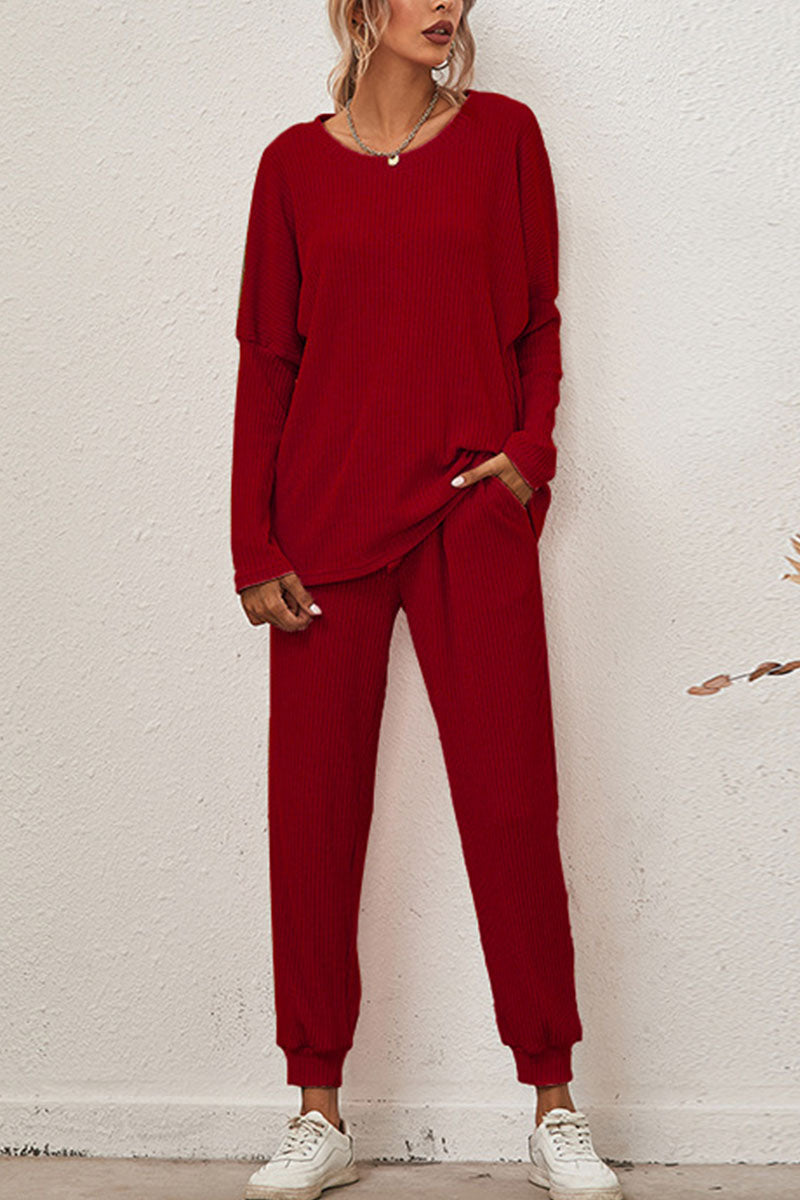Reign - casual round neck long sleeve two-piece set