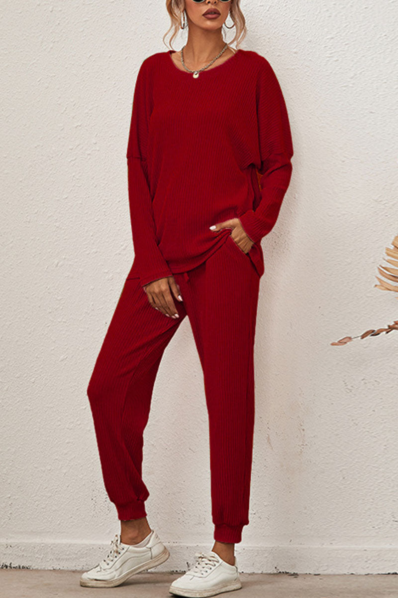 Reign - casual round neck long sleeve two-piece set