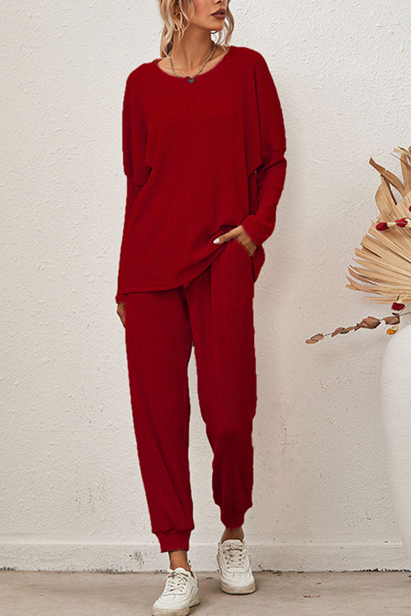 Reign - casual round neck long sleeve two-piece set