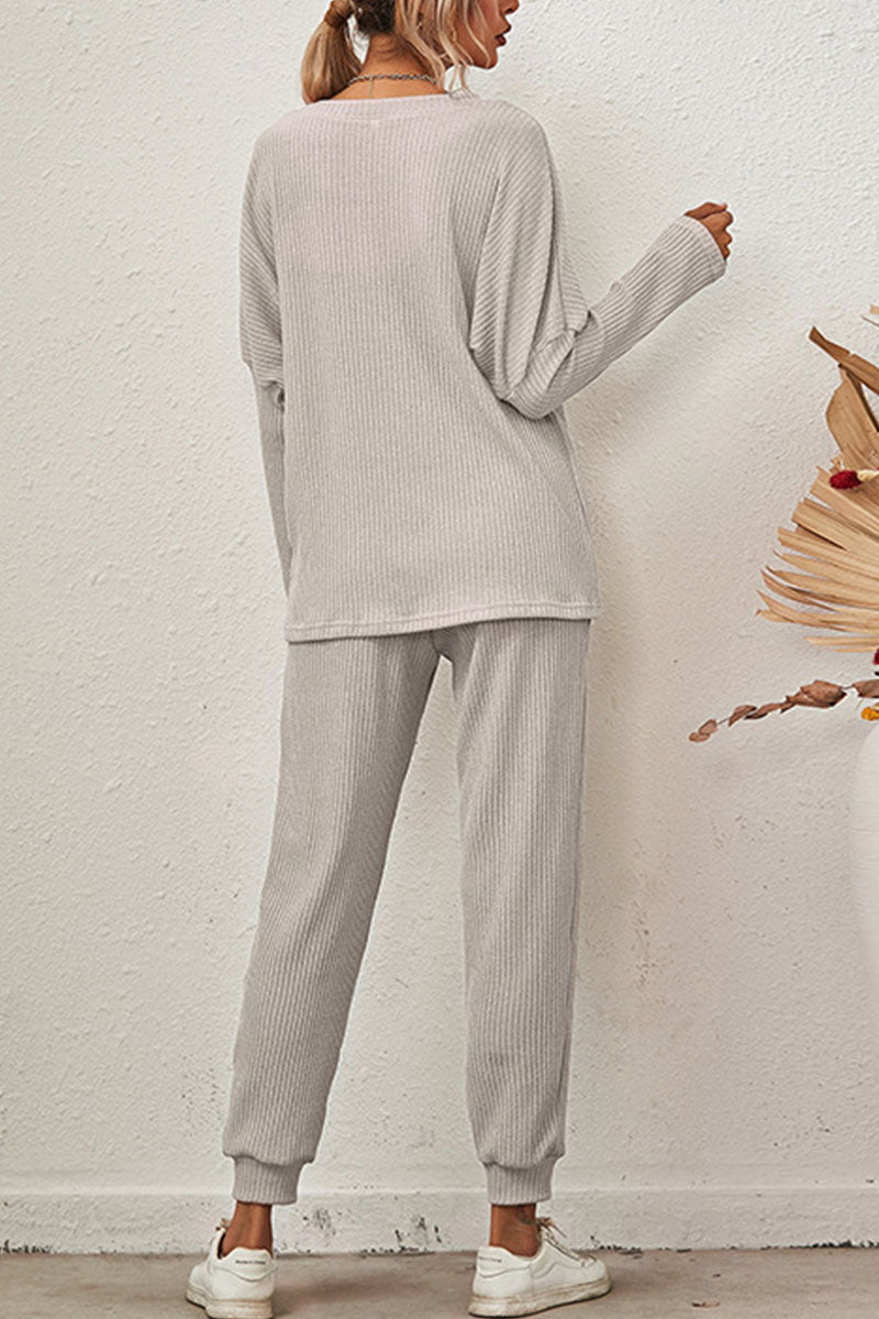 Reign - casual round neck long sleeve two-piece set