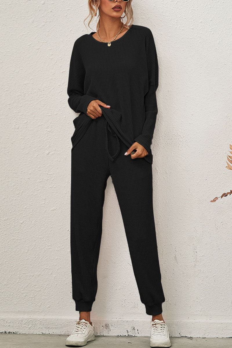 Reign - casual round neck long sleeve two-piece set
