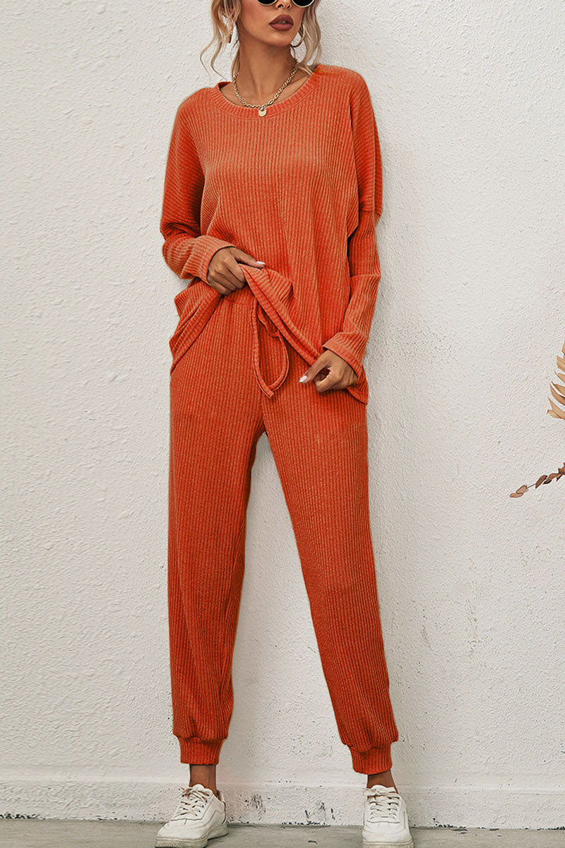 Reign - casual round neck long sleeve two-piece set