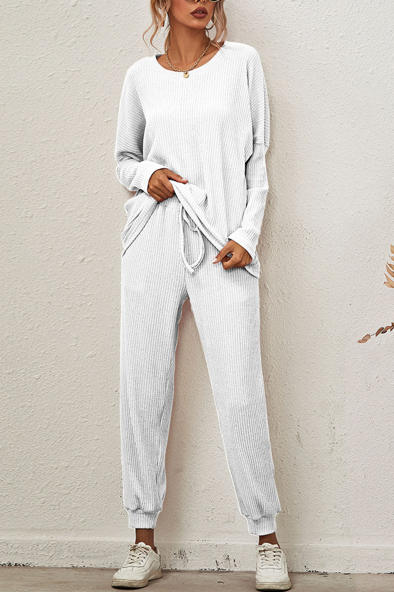 Reign - casual round neck long sleeve two-piece set