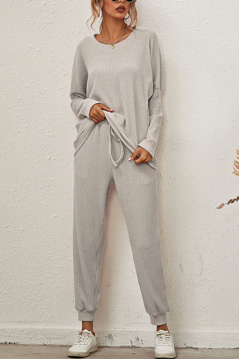 Reign - casual round neck long sleeve two-piece set