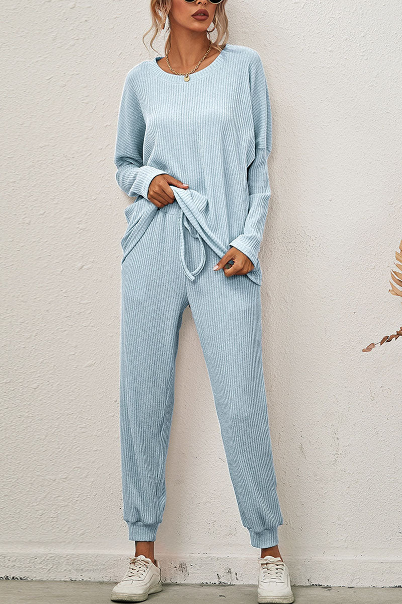 Reign - casual round neck long sleeve two-piece set